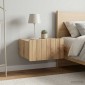 vidaXL Τοίχου Κρεμαστό Κομοδίνο 2 τμχ. Artisan Δρυς 49 x 34,5 x 24 εκ.