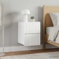 vidaXL Τοίχου Κρεμαστό Κομοδίνο 2 τεμ. Λευκό 33 x 34,5 x 43 εκ.