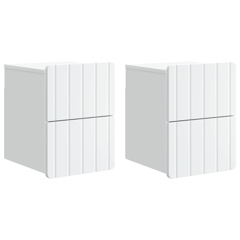 vidaXL Τοίχου Κρεμαστό Κομοδίνο 2 τεμ. Λευκό 33 x 34,5 x 43 εκ.