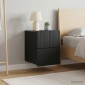 vidaXL Τοίχου Κρεμαστό Κομοδίνο 2 τεμ. Μαύρο 33 x 34,5 x 43 εκ.