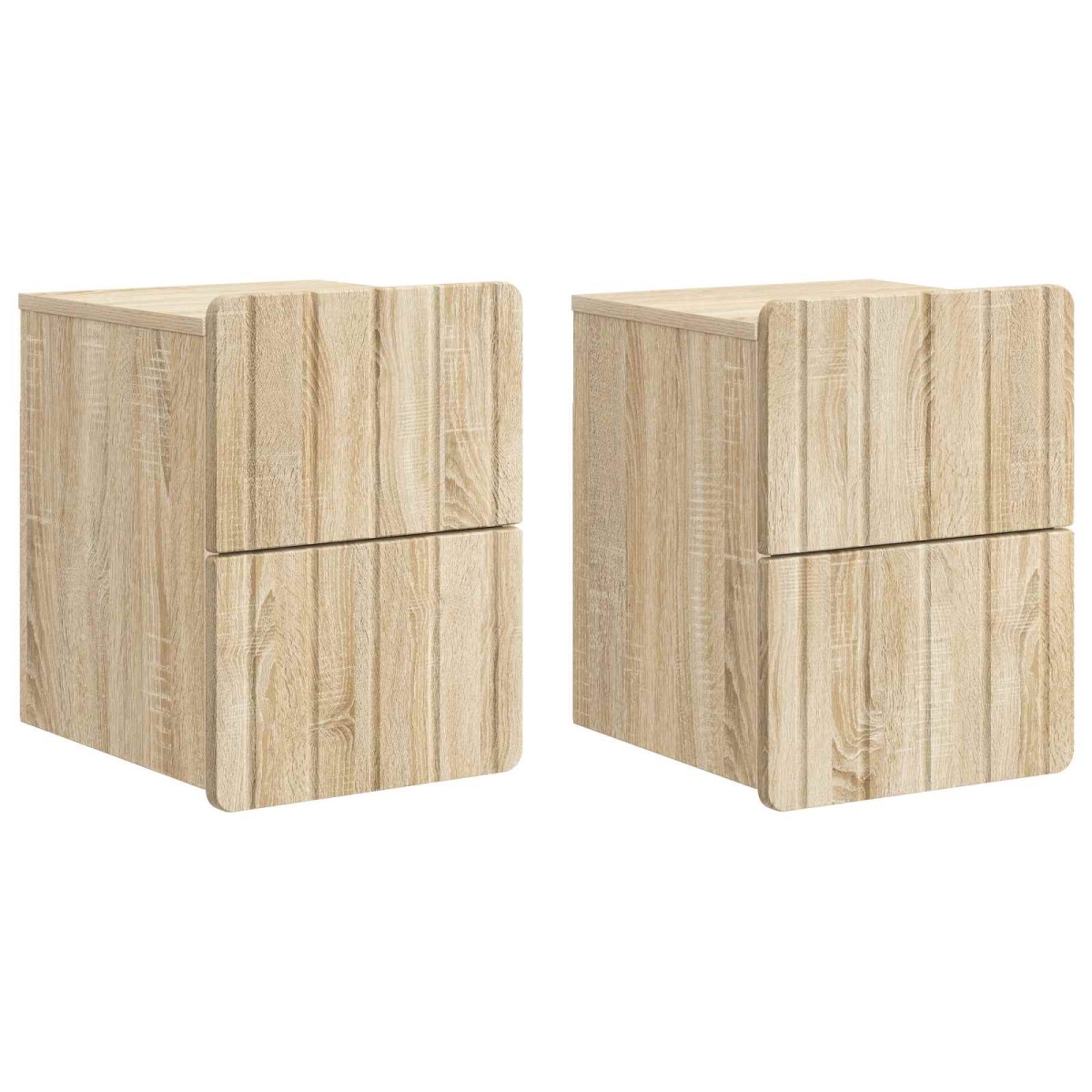 vidaXL Τοίχου Κρεμαστό Κομοδίνο 2 τεμ. Sonoma Δρυς 33 x 34,5 x 43 εκ.