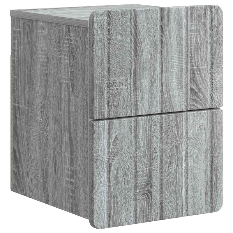 vidaXL Τοίχου Κρεμαστό Κομοδίνο Γκρι Sonoma 33 x 34,5 x 43 εκ.