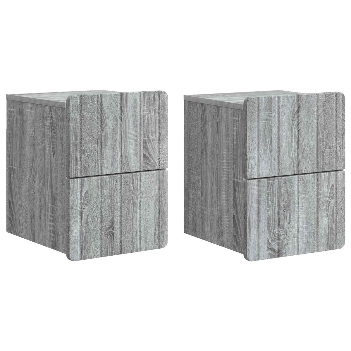 vidaXL Τοίχου Κρεμαστό Κομοδίνο 2 τεμ. Γκρι Sonoma 33 x 34,5 x 43 εκ.