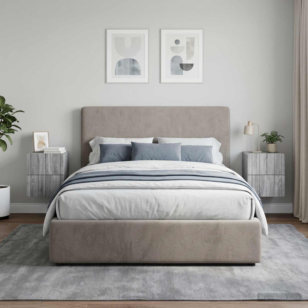 vidaXL Τοίχου Κρεμαστό Κομοδίνο 2 τεμ. Γκρι Sonoma 33 x 34,5 x 43 εκ.