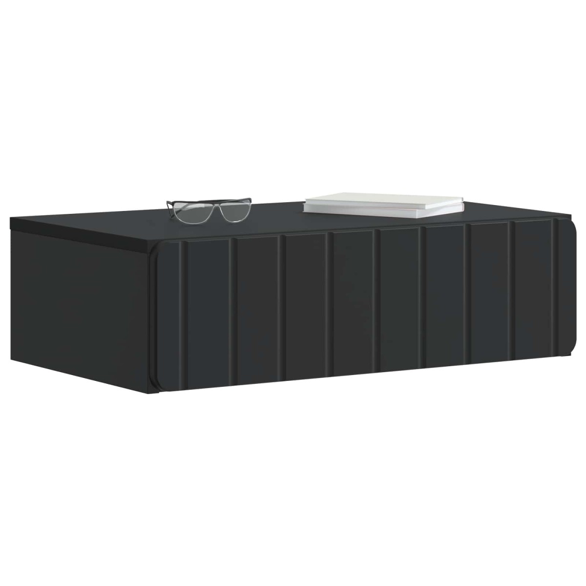 vidaXL Τραπεζάκι Τοίχου Μαύρο 59 x 34,5 x 17 εκ. Επεξεργασμένο Ξύλο