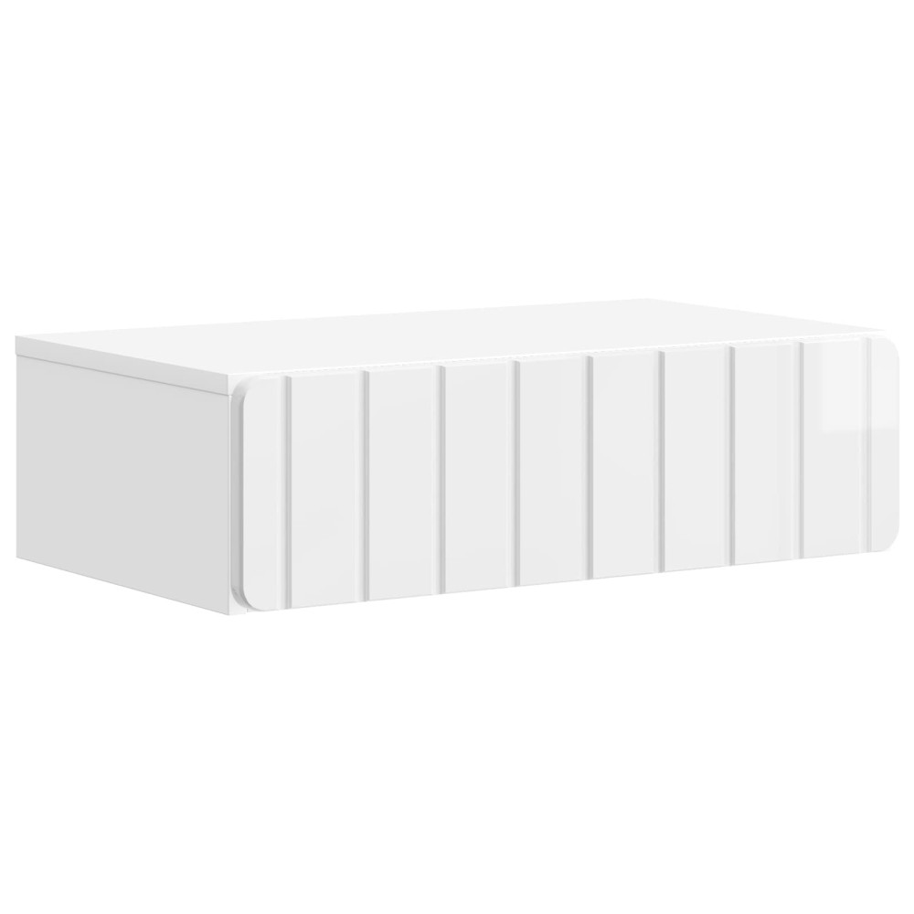 vidaXL Τραπεζάκι Τοίχου Γυαλιστερό Λευκό 59 x 34,5 x 17 εκ.