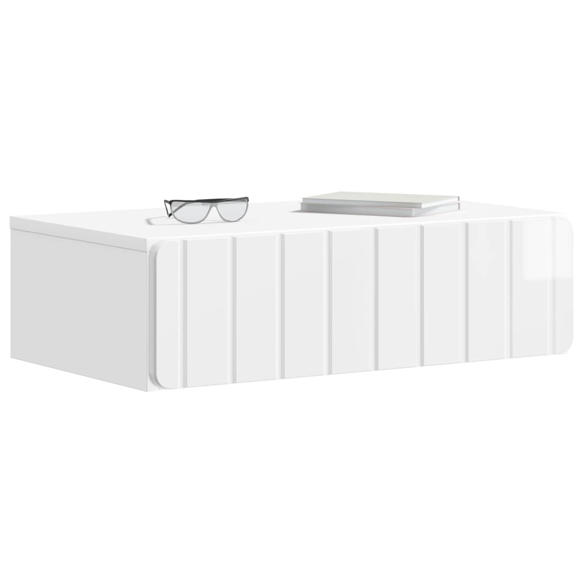 vidaXL Τραπεζάκι Τοίχου Γυαλιστερό Λευκό 59 x 34,5 x 17 εκ.