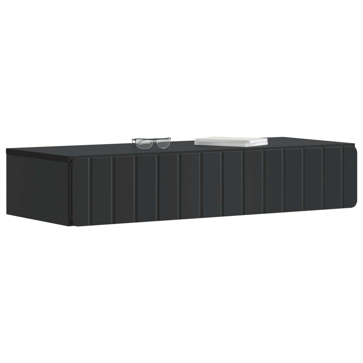 vidaXL Τραπεζάκι Τοίχου Μαύρο 87,5 x 34,5 x 17 εκ. Επεξεργασμένο Ξύλο