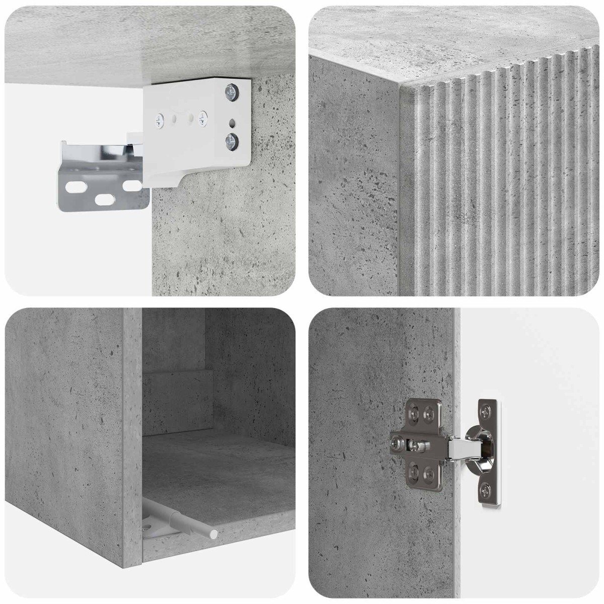 vidaXL Τοίχου Ντουλάπα Γκρι Σκυροδέματος 33 x 34,5 x 90 εκ