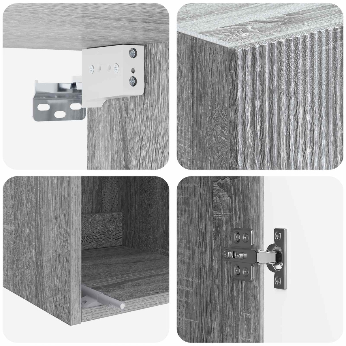 vidaXL Τοίχου Ντουλάπα Γκρι Sonoma 33 x 34,5 x 90 εκ