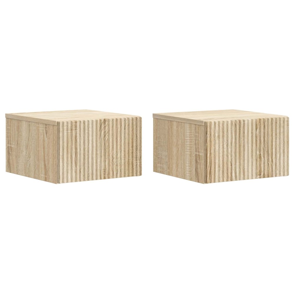 vidaXL Τοίχου Κρεμαστό Κομοδίνο 2 τεμ. Sonoma Δρυς 33 x 34,5 x 20 εκ