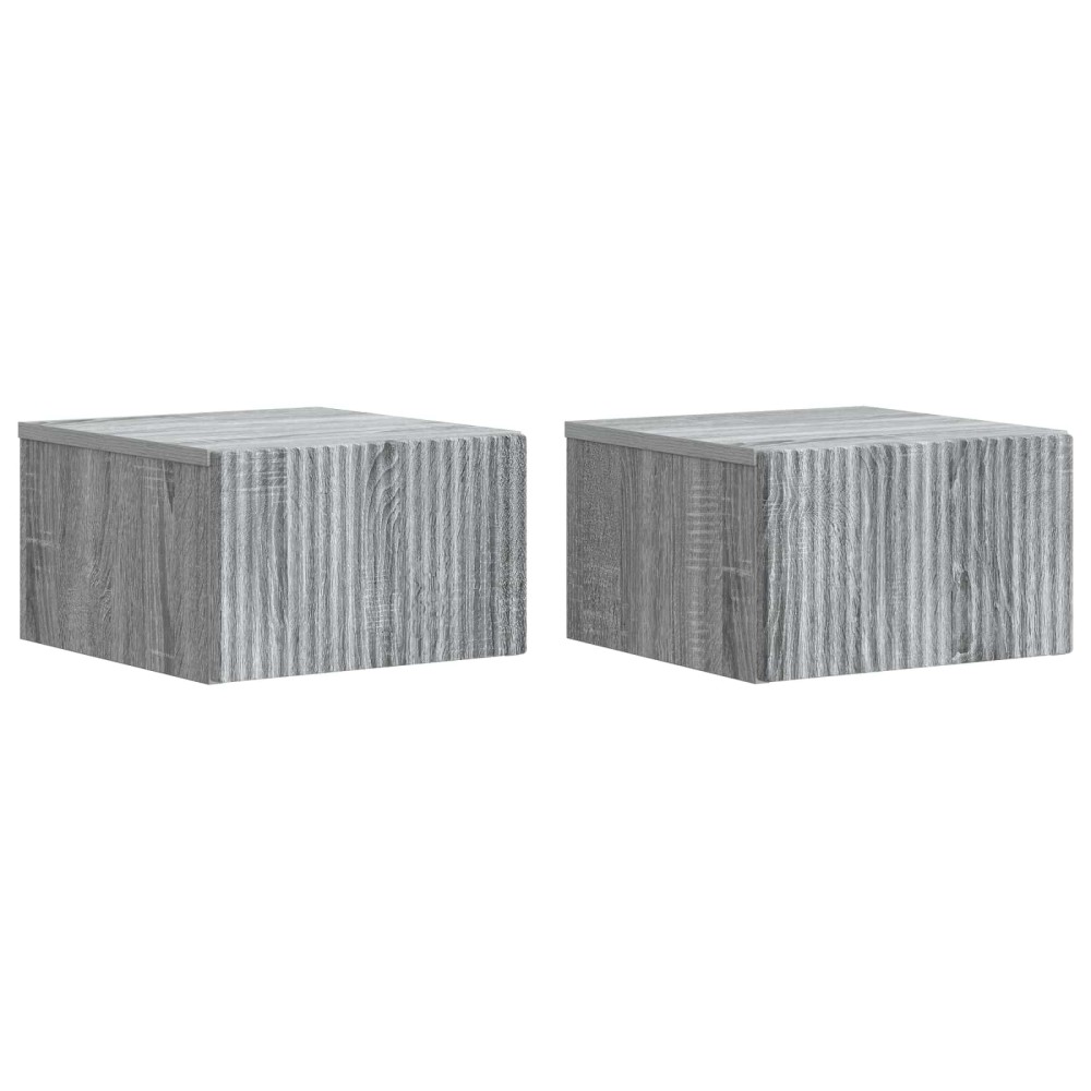 vidaXL Τοίχου Κρεμαστό Κομοδίνο 2 τεμ. Γκρι Sonoma 33 x 34,5 x 20 εκ
