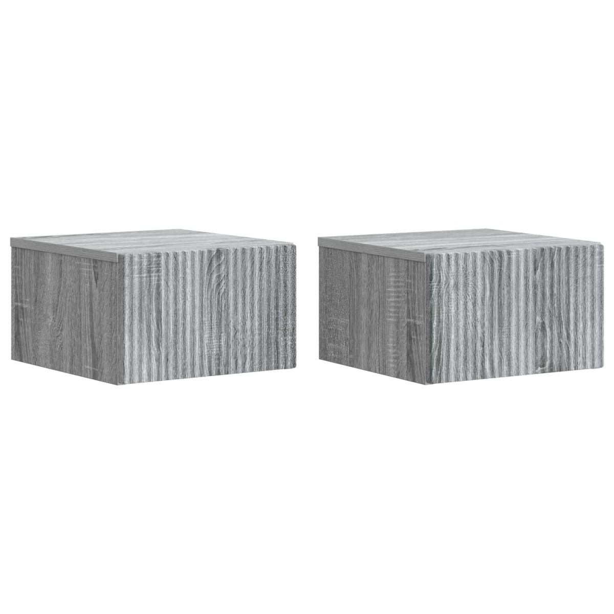 vidaXL Τοίχου Κρεμαστό Κομοδίνο 2 τεμ. Γκρι Sonoma 33 x 34,5 x 20 εκ