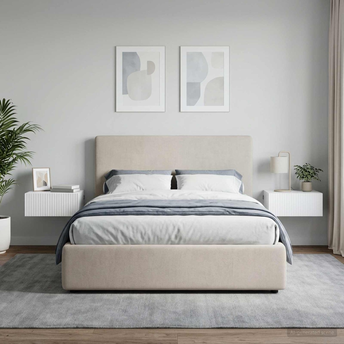 vidaXL Τοίχου Κρεμαστό Κομοδίνο 2 τεμ. Λευκό 49 x 34,5 x 20 εκ.