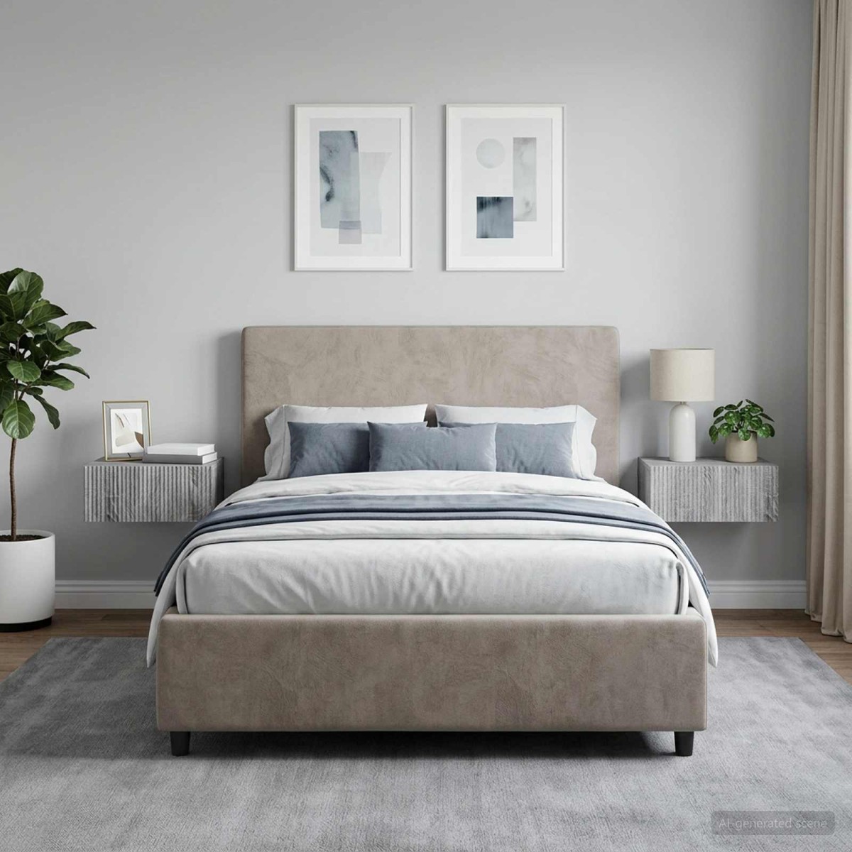 vidaXL Τοίχου Κρεμαστό Κομοδίνο 2 τεμ. Γκρι Sonoma 49 x 34,5 x 20 εκ.