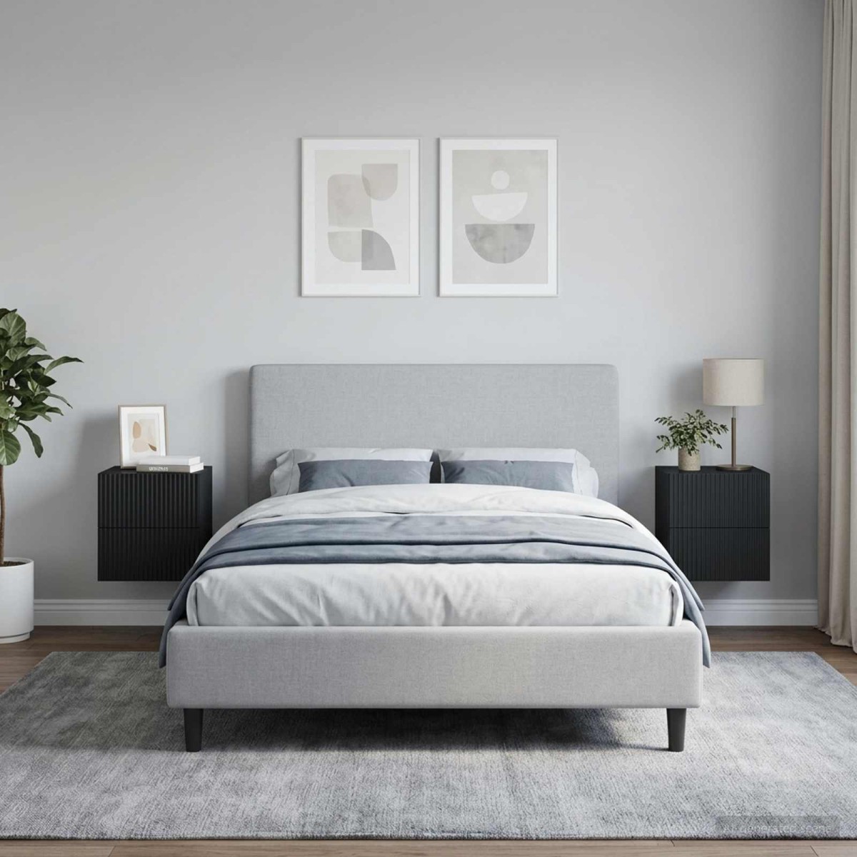 vidaXL Τοίχου Κρεμαστό Κομοδίνο 2 τεμ. Μαύρο 33 x 34,5 x 40 εκ