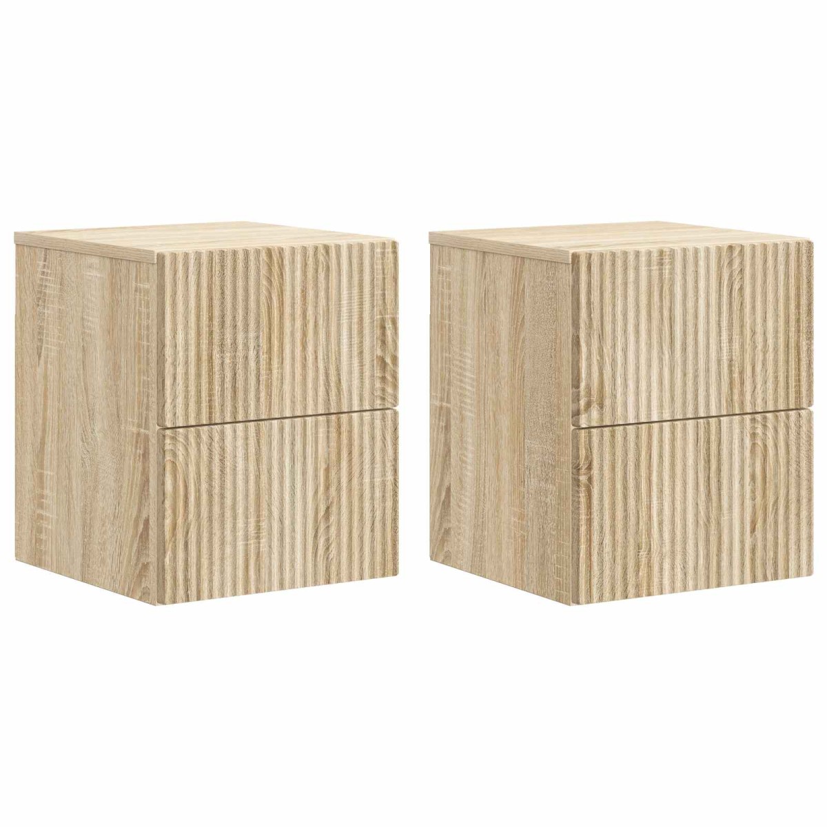 vidaXL Τοίχου Κρεμαστό Κομοδίνο 2 τεμ. Sonoma Δρυς 33 x 34,5 x 40 εκ
