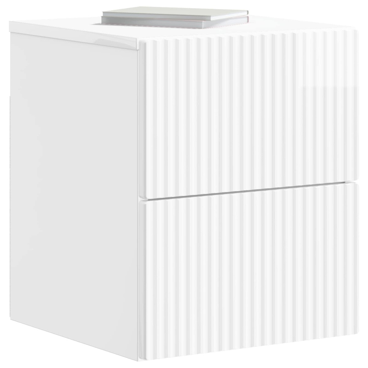 vidaXL Τοίχου Κρεμαστό Κομοδίνο 2 τεμ. Γυαλιστερό Λευκό