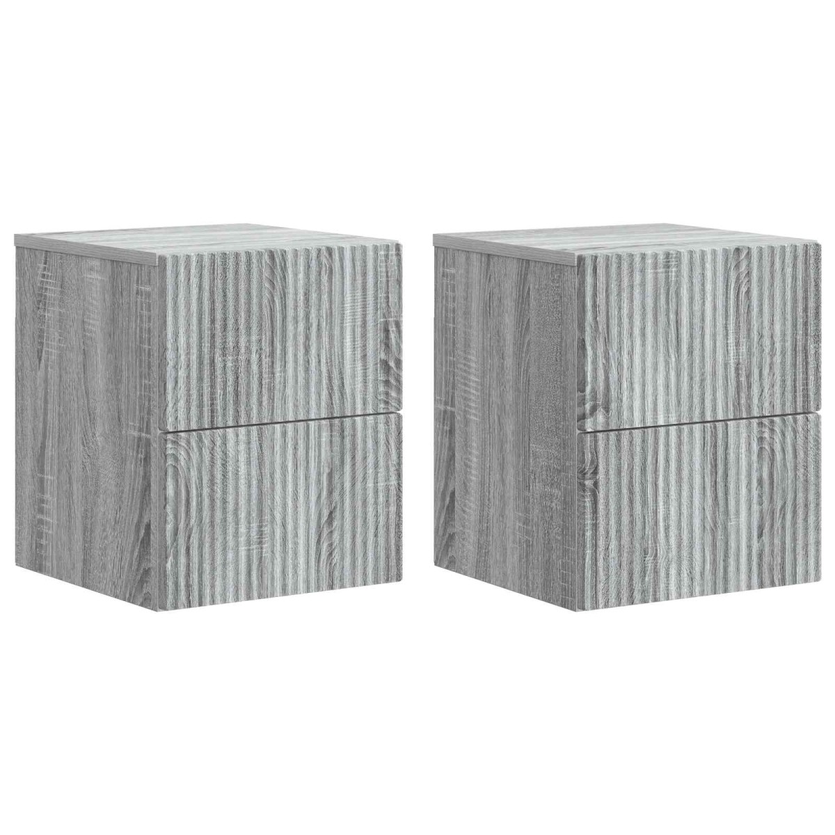 vidaXL Τοίχου Κρεμαστό Κομοδίνο 2 τεμ. Γκρι Sonoma 33 x 34,5 x 40 εκ