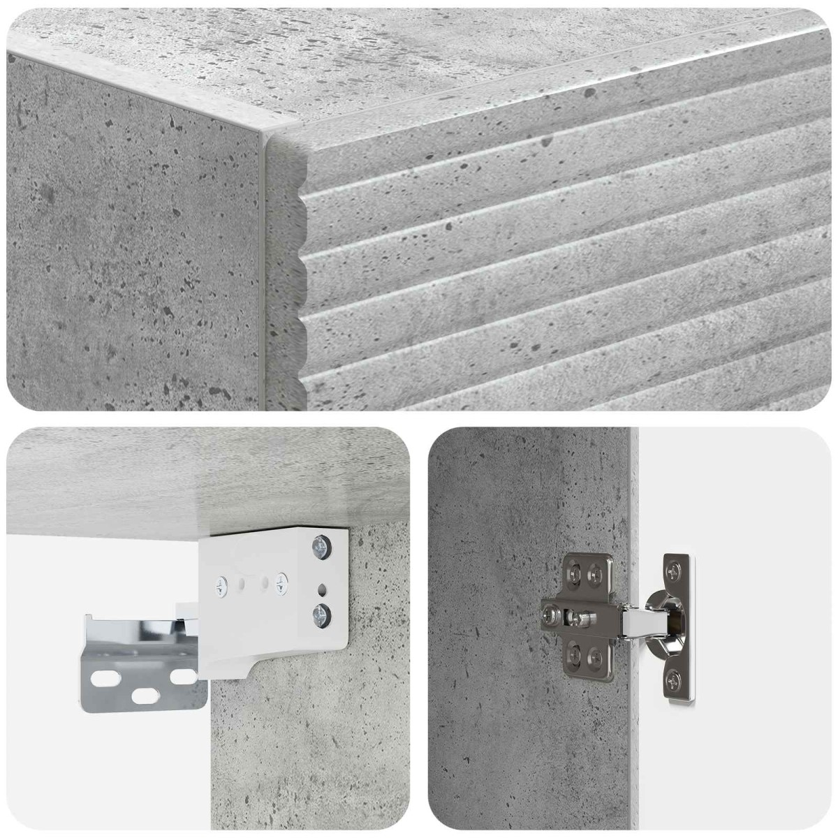 vidaXL Τοίχου Ντουλάπα Γκρι Σκυροδέματος 33 x 34,5 x 90 εκ