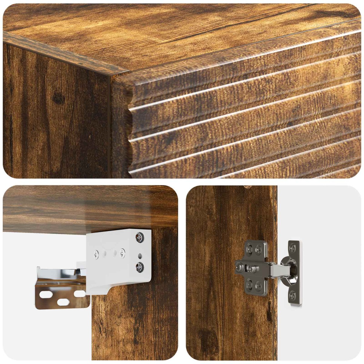 vidaXL Τοίχου Ντουλάπα Καπνισμένο Ξύλο Δρυός 33 x 34,5 x 90 εκ