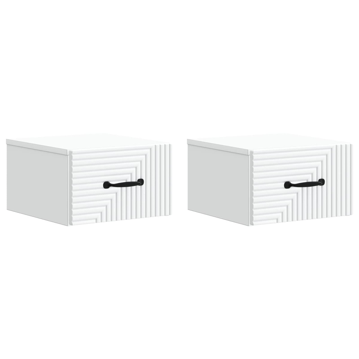 vidaXL Τοίχου Κρεμαστό Κομοδίνο 2 τεμ. Λευκό 34,5 x 33 x 20 εκ.
