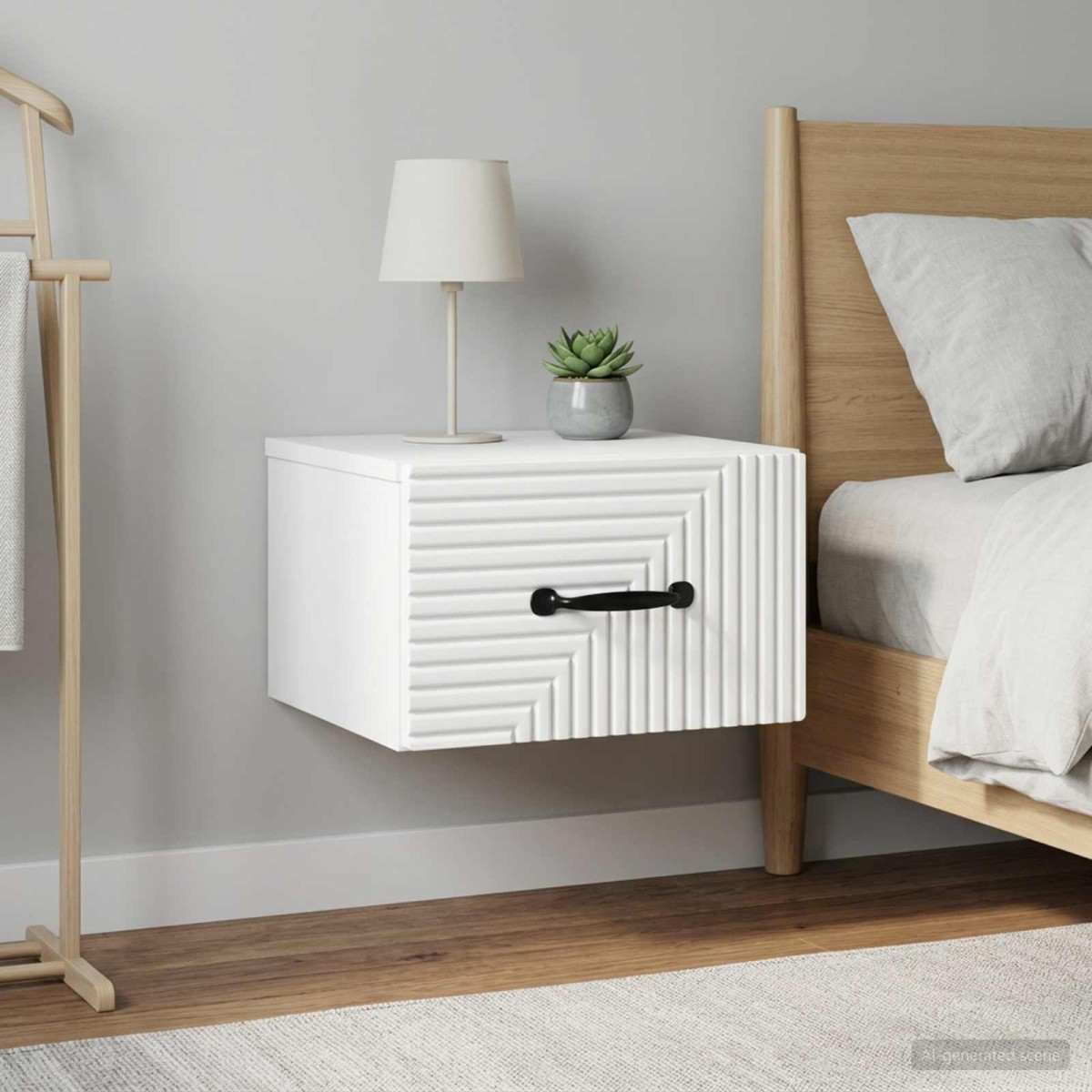 vidaXL Τοίχου Κρεμαστό Κομοδίνο 2 τεμ. Λευκό 34,5 x 33 x 20 εκ.
