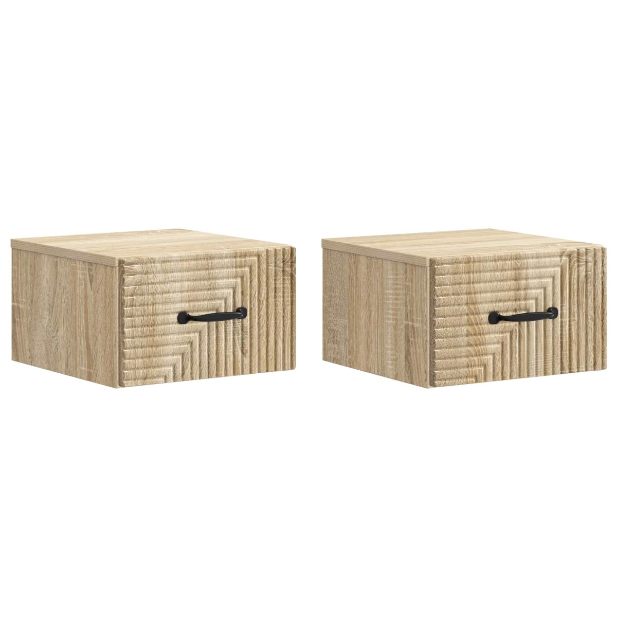 vidaXL Τοίχου Κρεμαστό Κομοδίνο 2 τεμ. Sonoma Δρυς 34,5 x 33 x 20 εκ.