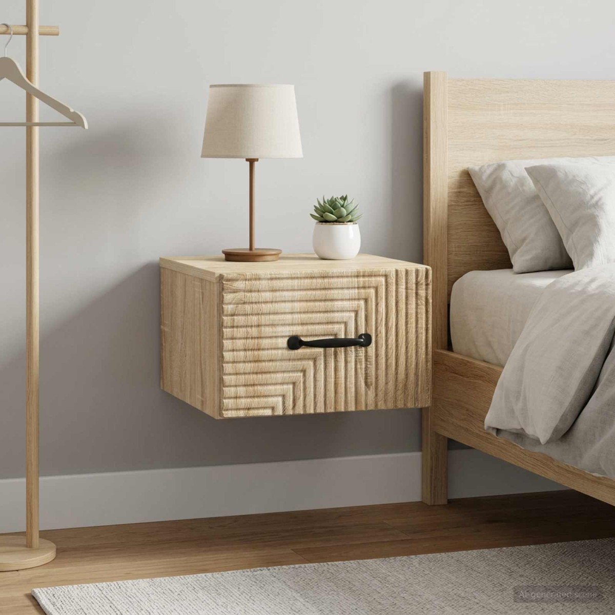vidaXL Τοίχου Κρεμαστό Κομοδίνο 2 τεμ. Sonoma Δρυς 34,5 x 33 x 20 εκ.