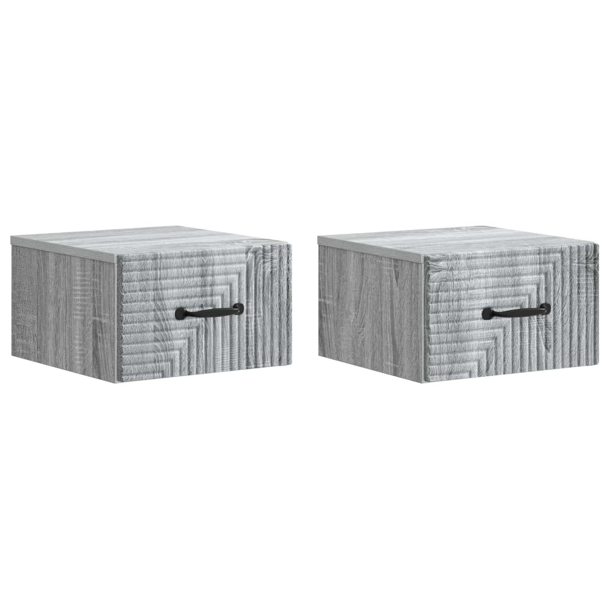 vidaXL Τοίχου Κρεμαστό Κομοδίνο 2 τεμ. Γκρι Sonoma 34,5 x 33 x 20 εκ.