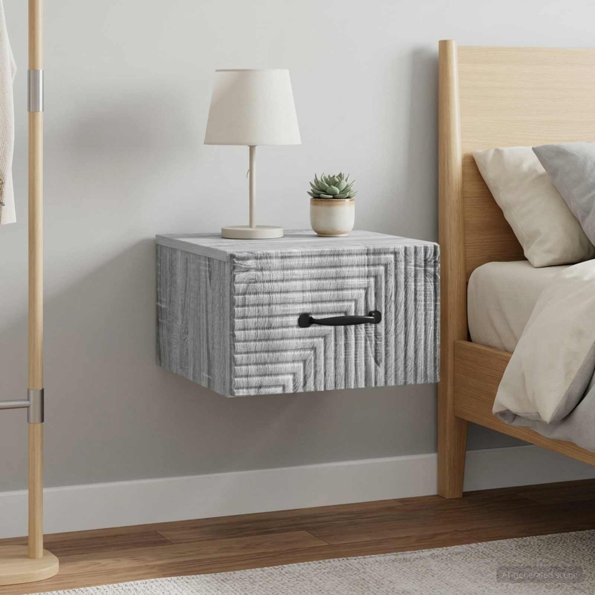 vidaXL Τοίχου Κρεμαστό Κομοδίνο 2 τεμ. Γκρι Sonoma 34,5 x 33 x 20 εκ.