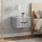 vidaXL Τοίχου Κρεμαστό Κομοδίνο 2 τεμ. Γκρι Sonoma 34,5 x 33 x 20 εκ.