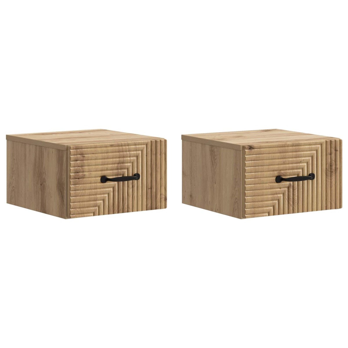 vidaXL Τοίχου Κρεμαστό Κομοδίνο 2 τεμ. Artisan Δρυς 34,5 x 33 x 20 εκ.