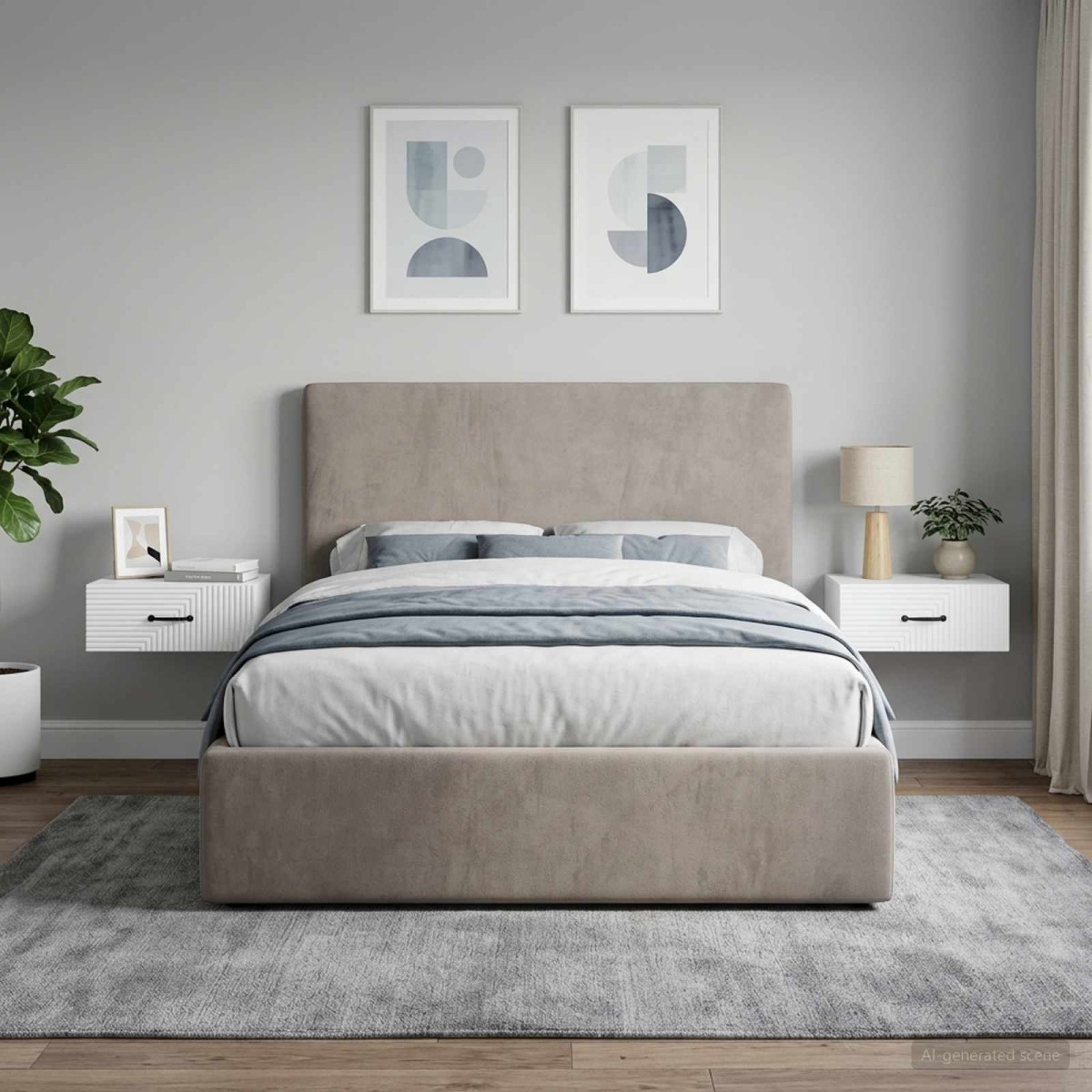 vidaXL Τοίχου Κρεμαστό Κομοδίνο 2 τεμ. Λευκό 49 x 34,5 x 20 εκ.