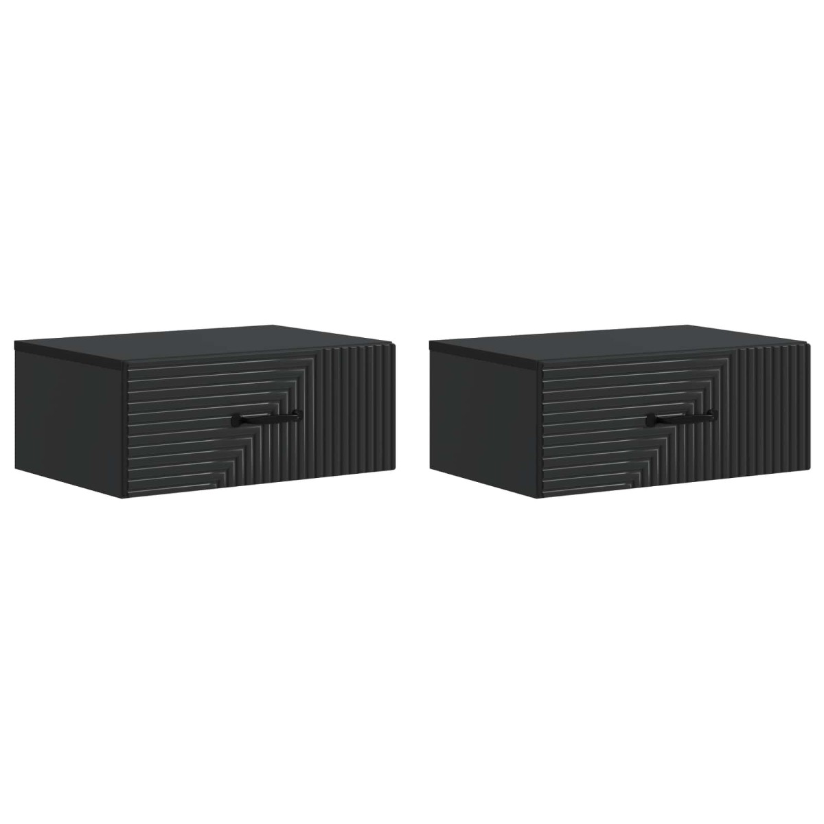 vidaXL Τοίχου Κρεμαστό Κομοδίνο 2 τεμ. Μαύρο 49 x 34,5 x 20 εκ.