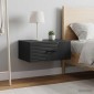 vidaXL Τοίχου Κρεμαστό Κομοδίνο 2 τεμ. Μαύρο 49 x 34,5 x 20 εκ.