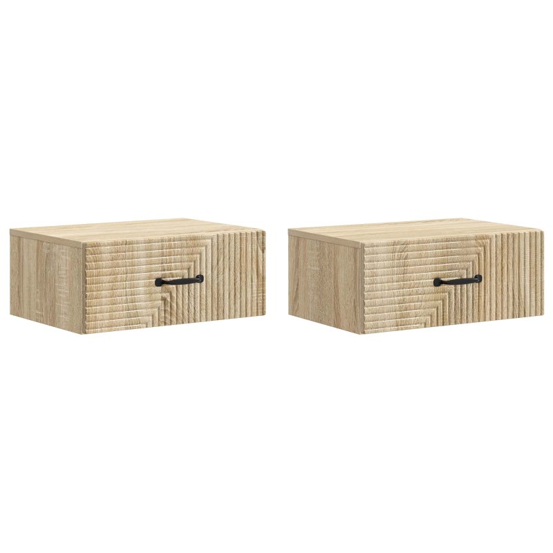vidaXL Τοίχου Κρεμαστό Κομοδίνο 2 τεμ. Sonoma Δρυς 49 x 34,5 x 20 εκ.