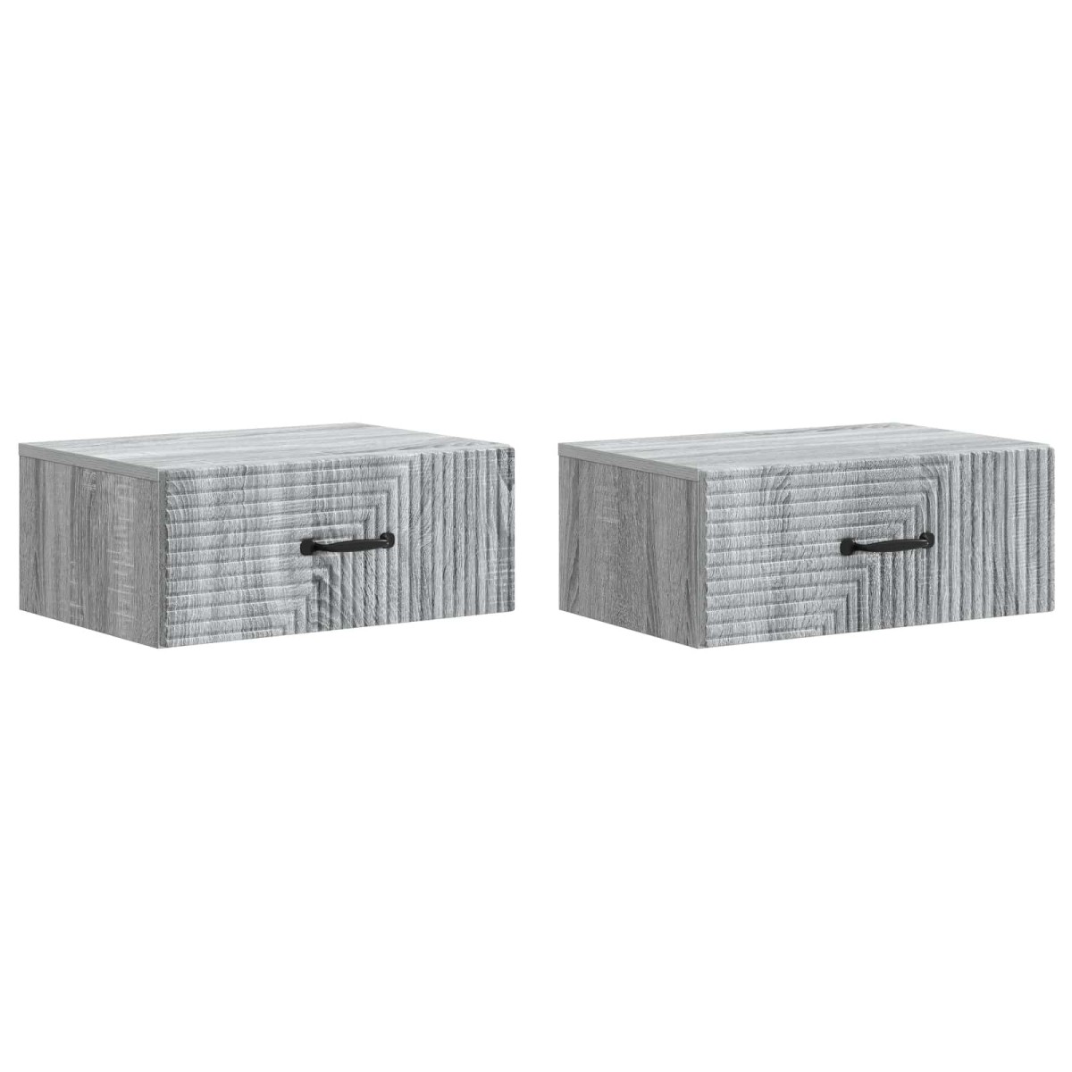 vidaXL Τοίχου Κρεμαστό Κομοδίνο 2 τεμ. Γκρι Sonoma 49 x 34,5 x 20 εκ.