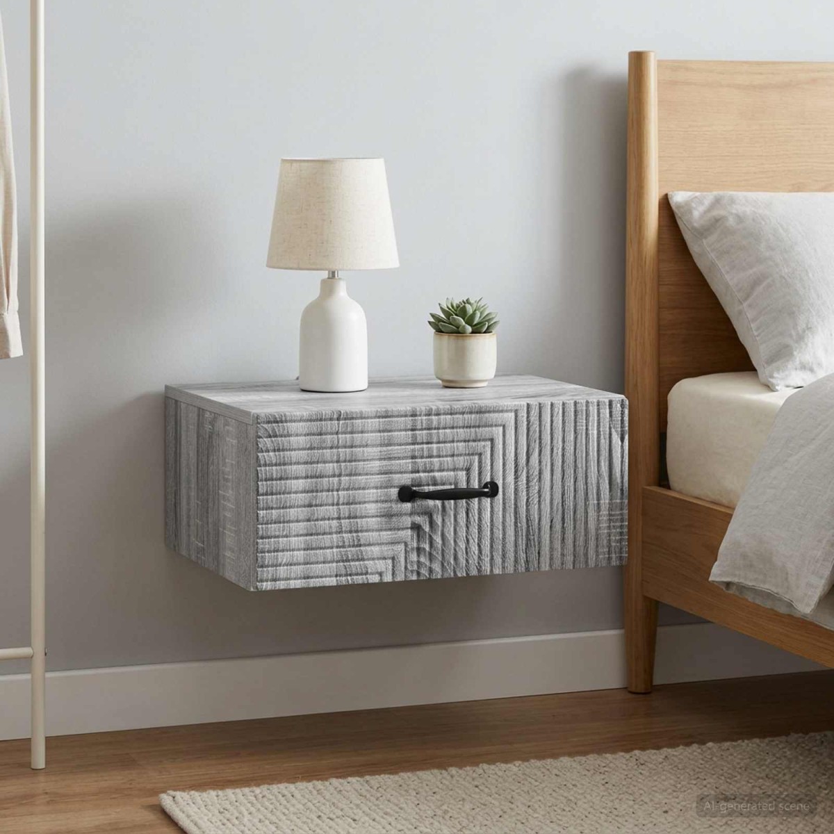 vidaXL Τοίχου Κρεμαστό Κομοδίνο 2 τεμ. Γκρι Sonoma 49 x 34,5 x 20 εκ.