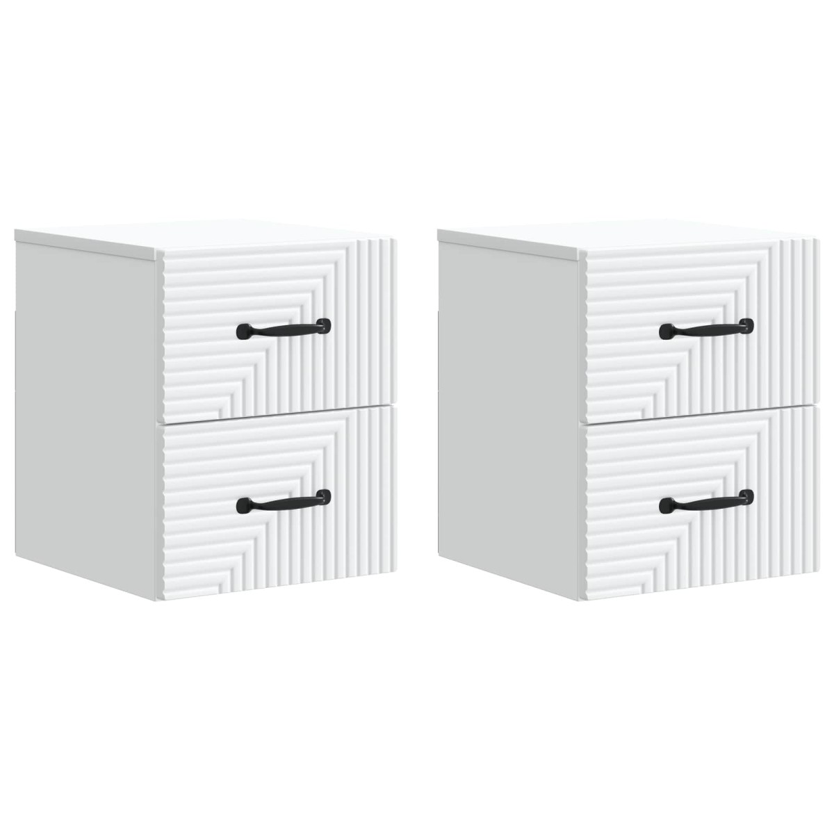 vidaXL Τοίχου Κρεμαστό Κομοδίνο 2 τμχ. Λευκό 34,5 x 33 x 40 εκ
