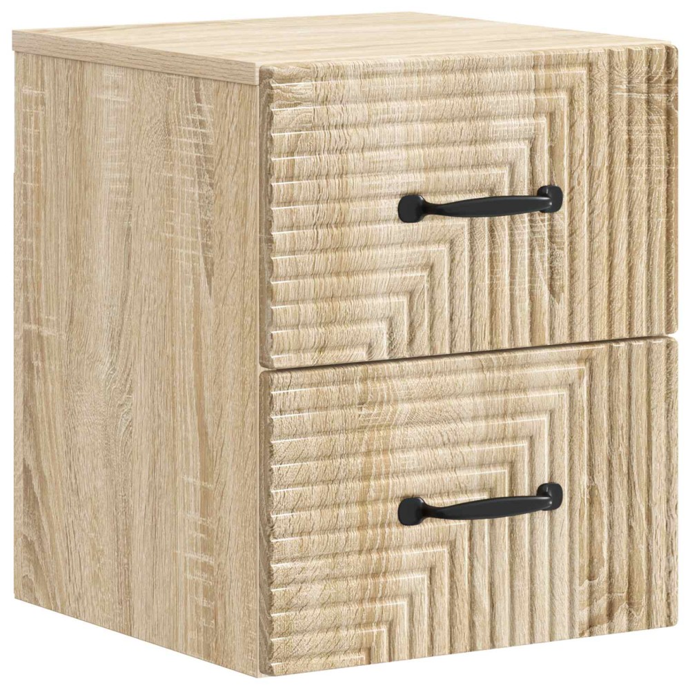 vidaXL Τοίχου Κρεμαστό Κομοδίνο Sonoma Δρυς 34,5 x 33 x 40 εκ