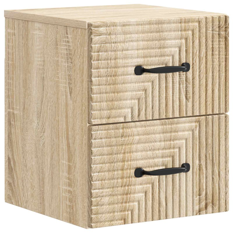 vidaXL Τοίχου Κρεμαστό Κομοδίνο Sonoma Δρυς 34,5 x 33 x 40 εκ