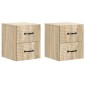 vidaXL Τοίχου Κρεμαστό Κομοδίνο 2 τμχ. Sonoma Δρυς 34,5 x 33 x 40 εκ