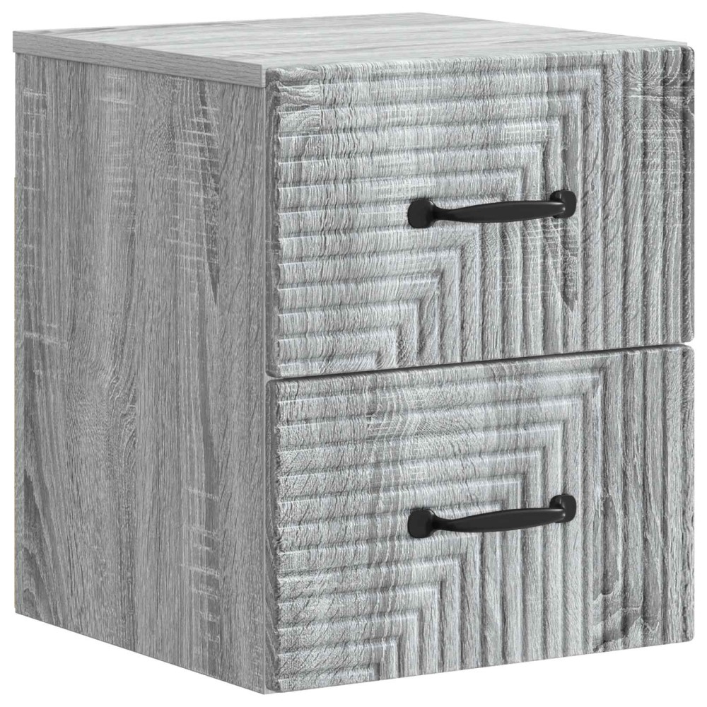 vidaXL Τοίχου Κρεμαστό Κομοδίνο Γκρι Sonoma 34,5 x 33 x 40 εκ
