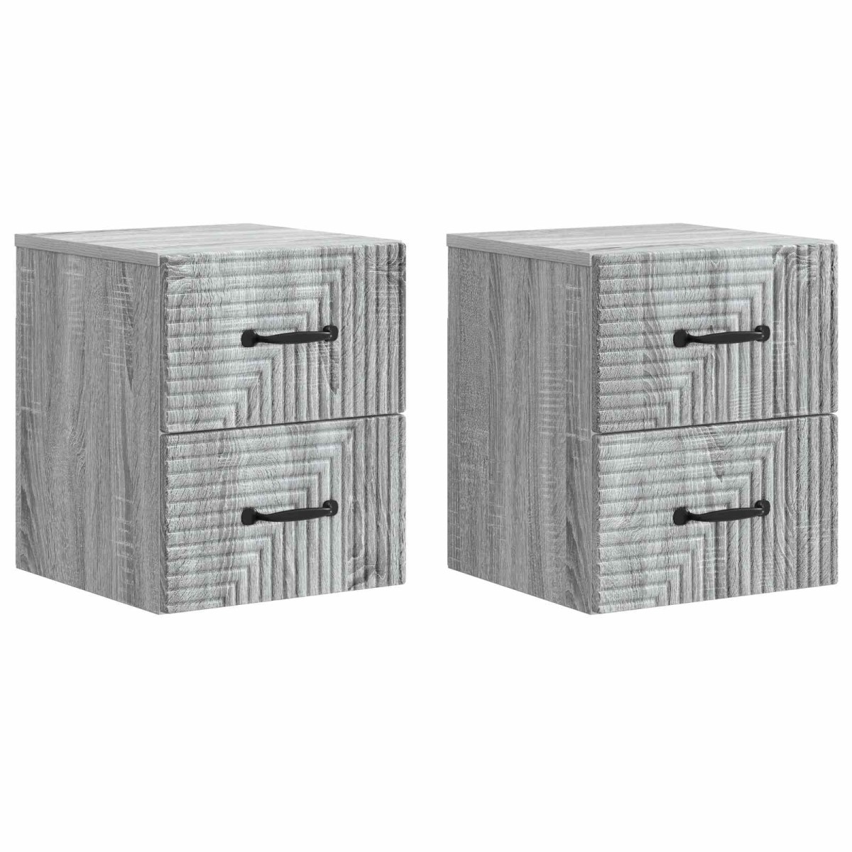 vidaXL Τοίχου Κρεμαστό Κομοδίνο 2 τμχ. Γκρι Sonoma 34,5 x 33 x 40 εκ