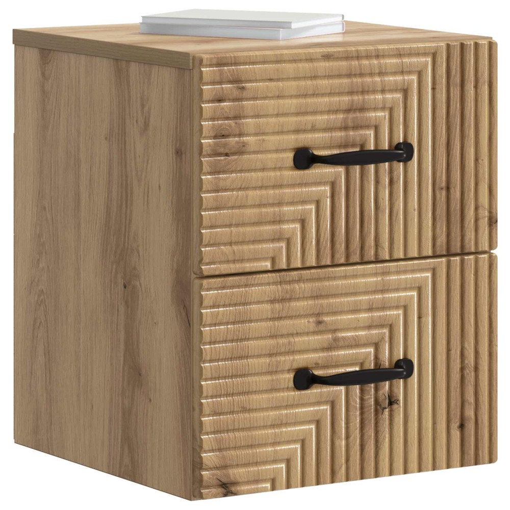 vidaXL Τοίχου Κρεμαστό Κομοδίνο Artisan Δρυς 34,5 x 33 x 40 εκ
