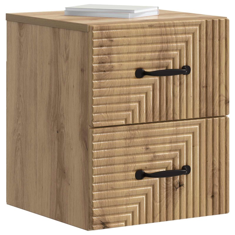 vidaXL Τοίχου Κρεμαστό Κομοδίνο Artisan Δρυς 34,5 x 33 x 40 εκ
