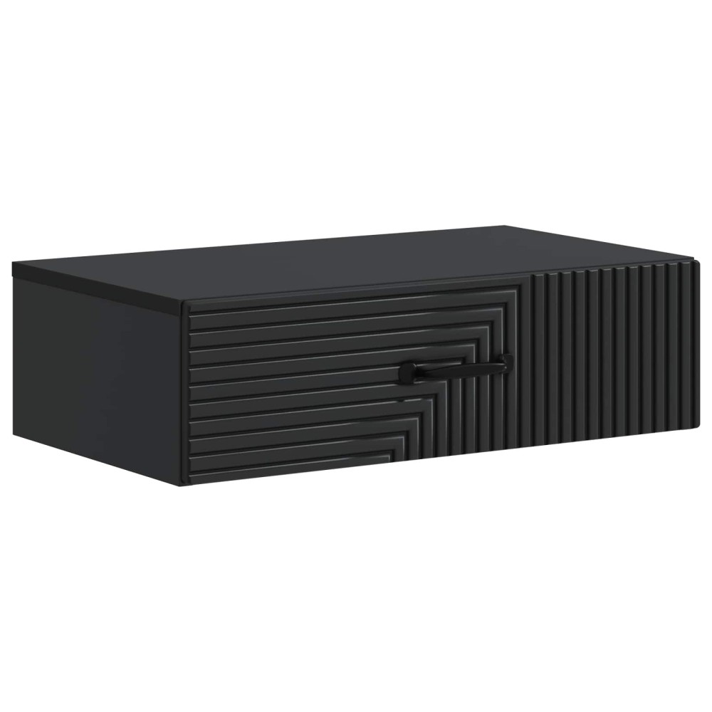 vidaXL Τραπεζάκι Τοίχου Μαύρο 59 x 34,5 x 17 εκ. Επεξεργασμένο Ξύλο