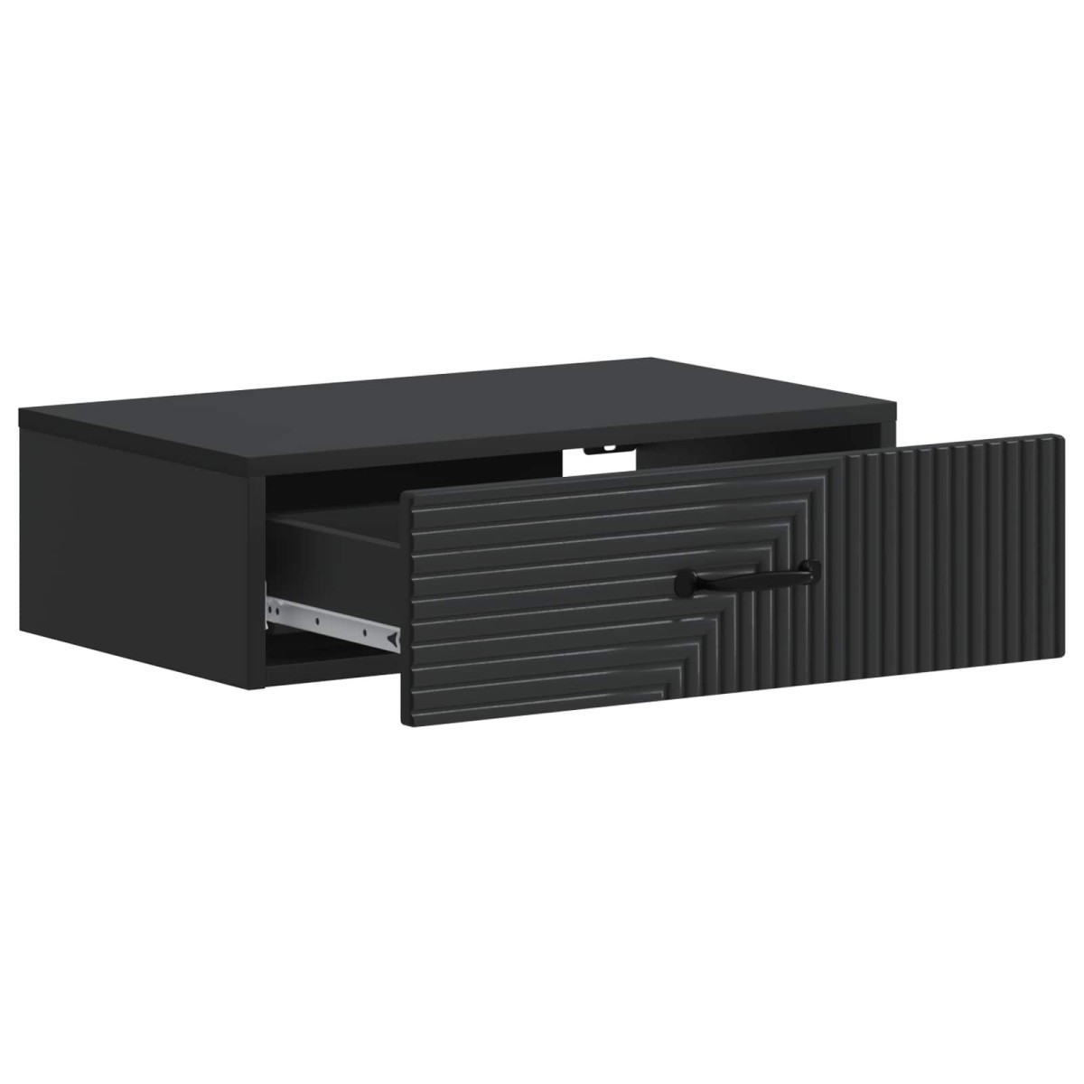 vidaXL Τραπεζάκι Τοίχου Μαύρο 59 x 34,5 x 17 εκ. Επεξεργασμένο Ξύλο