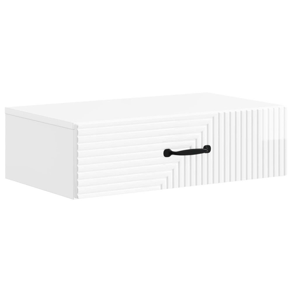 vidaXL Τραπεζάκι Τοίχου Γυαλιστερό Λευκό 59 x 34,5 x 17 εκ.
